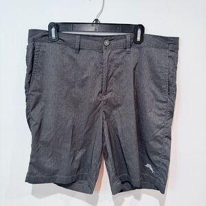 Tommy Bahama Men’s Charcoal Pinstripe Flat Front Shorts
